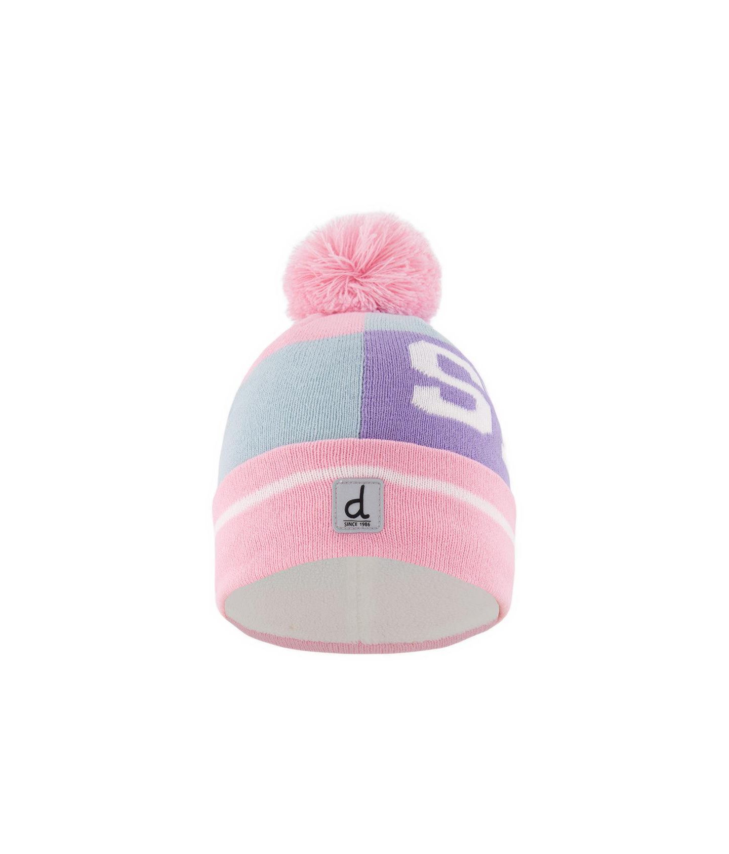 Шапка Deux par Deux Pom Pom Fleece-Lined Beanie для девочек, цвет: Синий / Розовый — фото 1