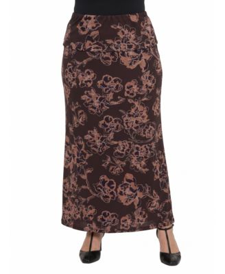 Plus Size High-Waisted Maxi A-Line Skirt