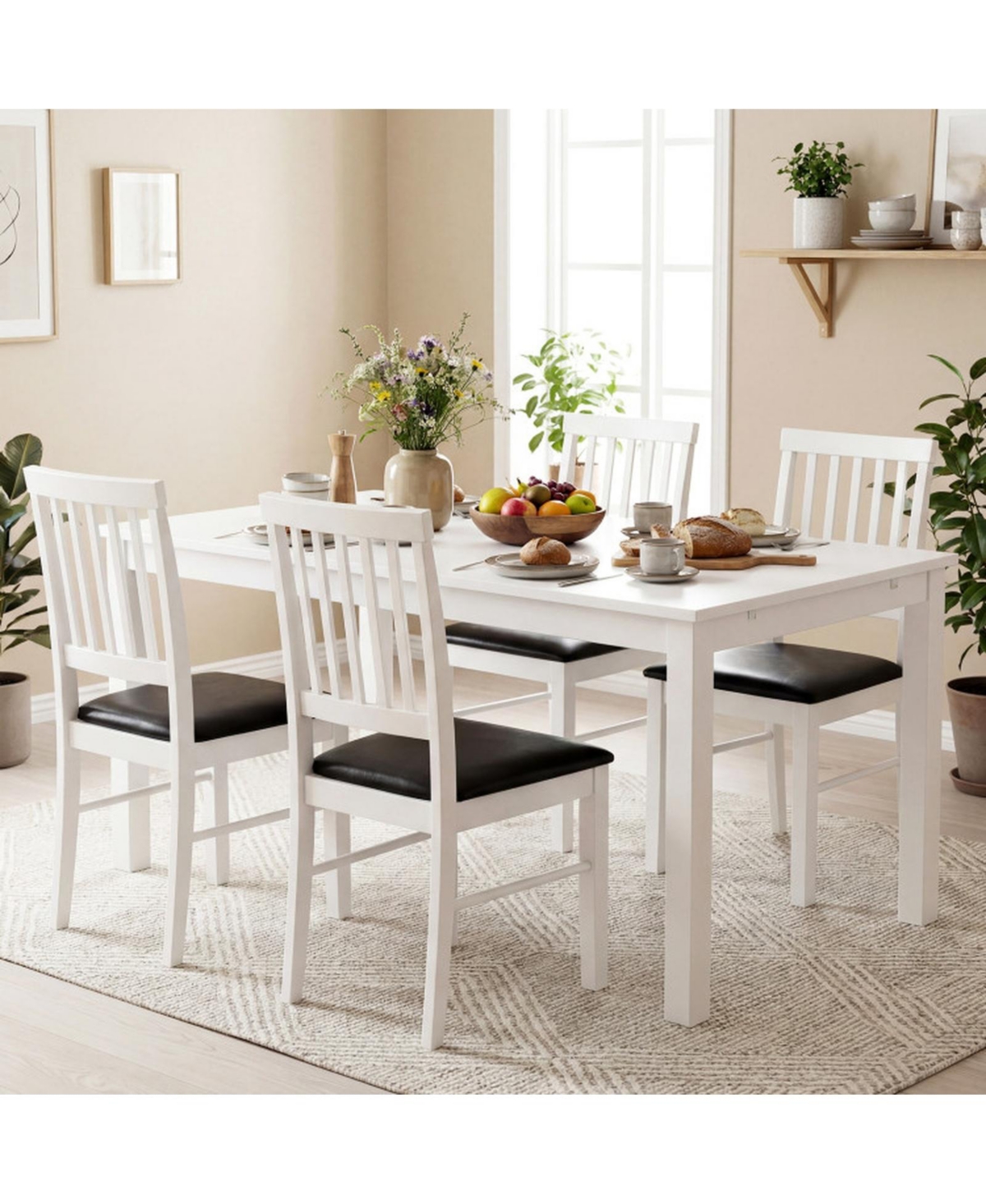 Sugift Set of 2 Modern Mid-Century Dining Room Chairs with Padded Seat