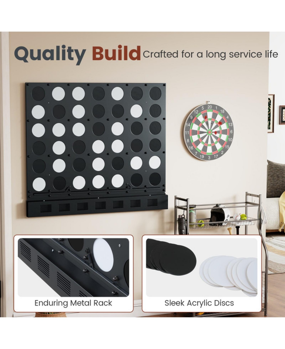 Sugift Wall-Mounted Jumbo 4-in-a-Row Board Game, Ages 6+