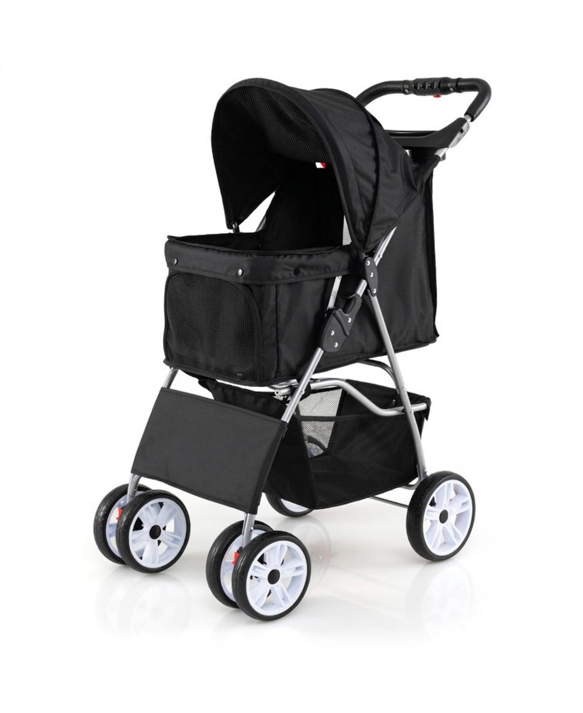 Hongge 4-Wheel Foldable Pet Stroller for Dogs up to 33 lbs