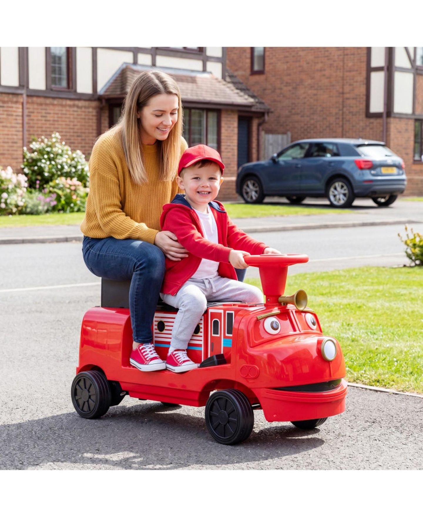 Детская игрушка HONGGE 12V Ride on Train 3-Seater with Detachable Carriage, Seats 3, Ages 3+, цвет: Красный / Чёрный — фото 10