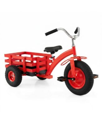 3-Wheel Tricycle with Adjustable Seat & Rear Storage Basket, 15 in Inflatable Rubber Tires, Ages 3+