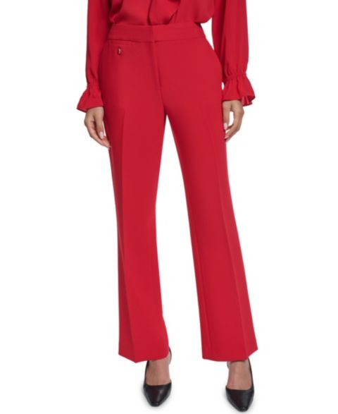 Женские брюки KARL LAGERFELD PARIS Petite Flare Trousers, цвет: Красный