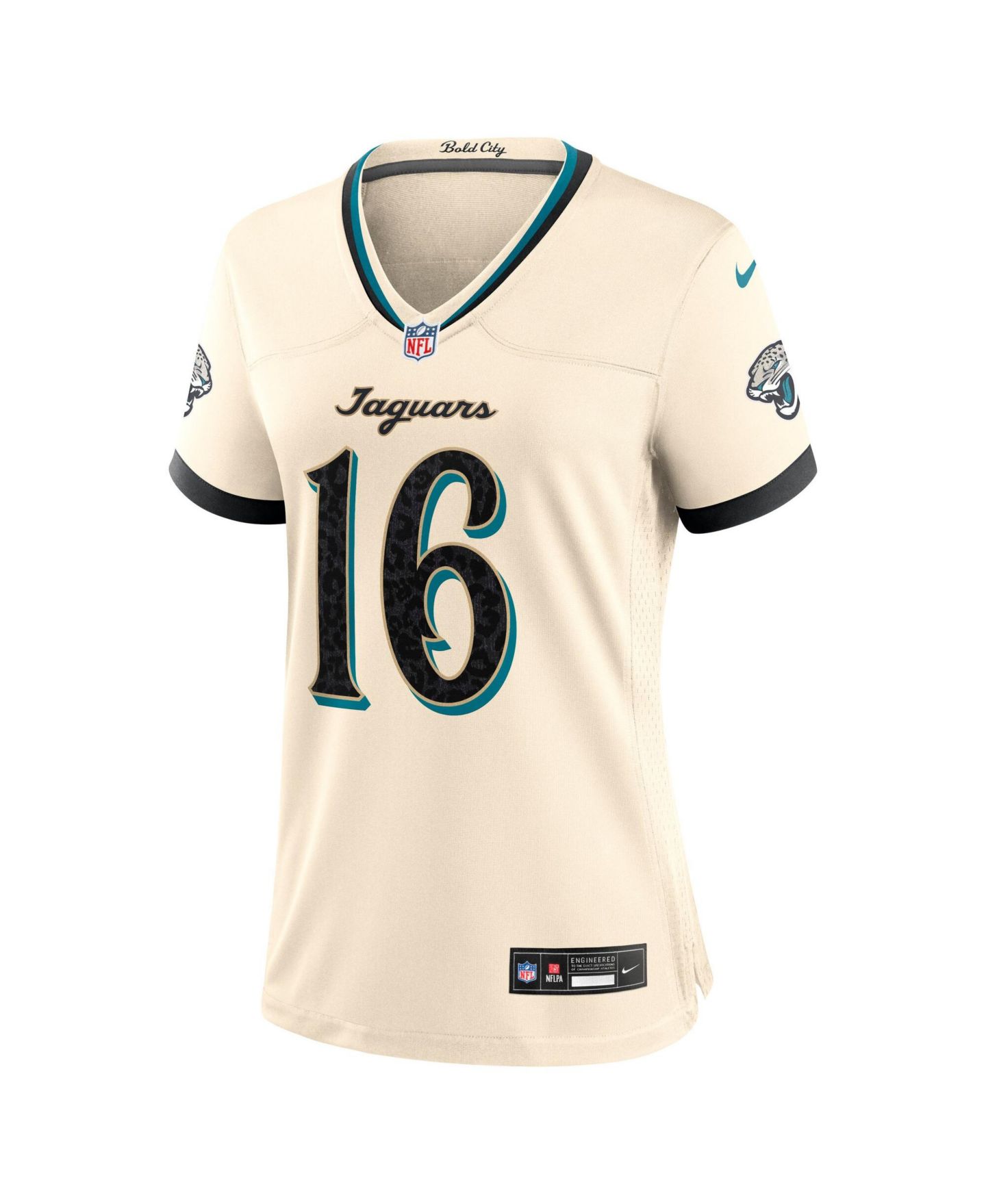 Женский топ Nike Trevor Lawrence Natural Jacksonville Jaguars 2026 Rivalries Collection Game Jersey — фото 2
