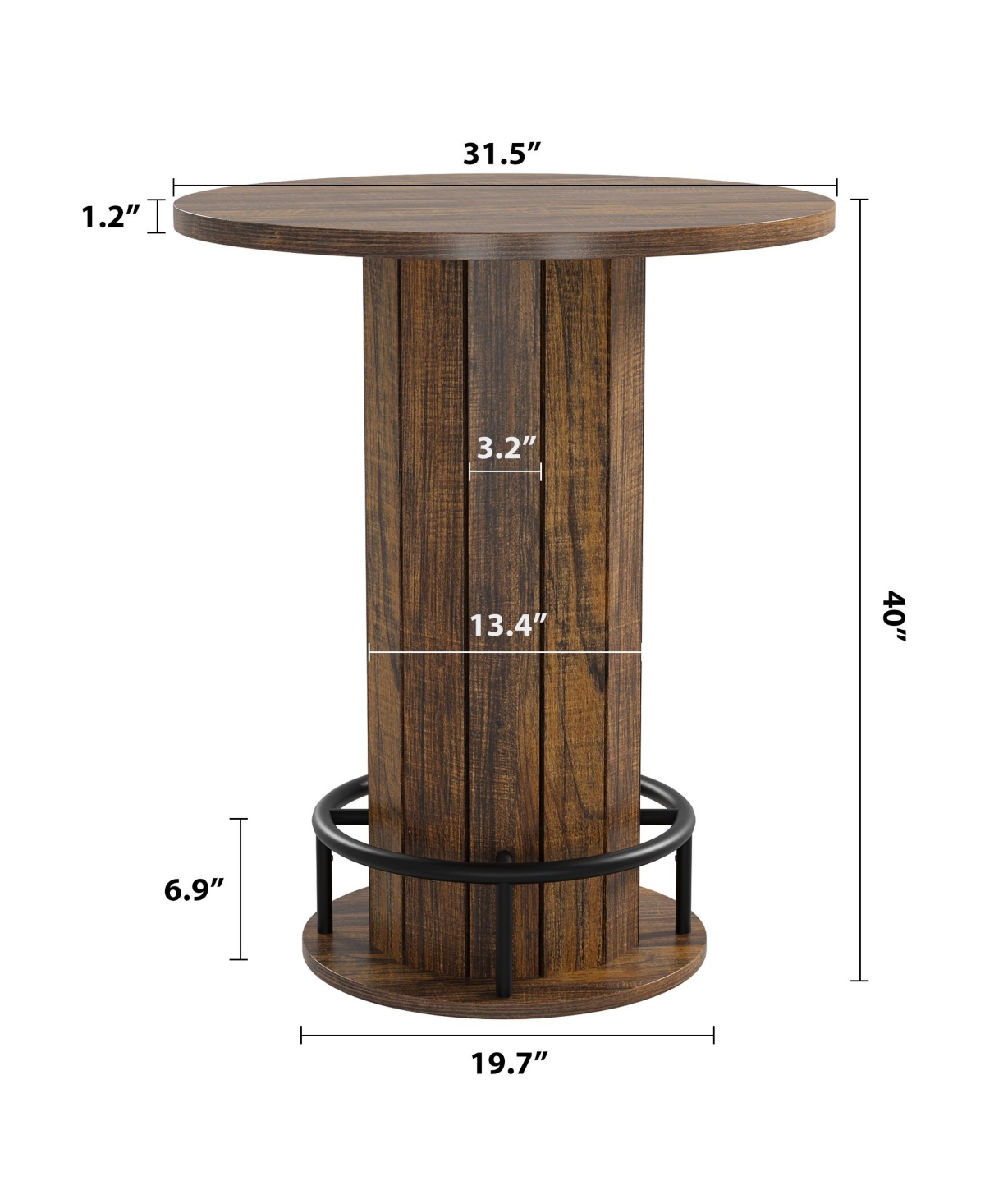 gaomon Round Bar Table, for Dining Coffee Cocktail Living Room, Small Space
