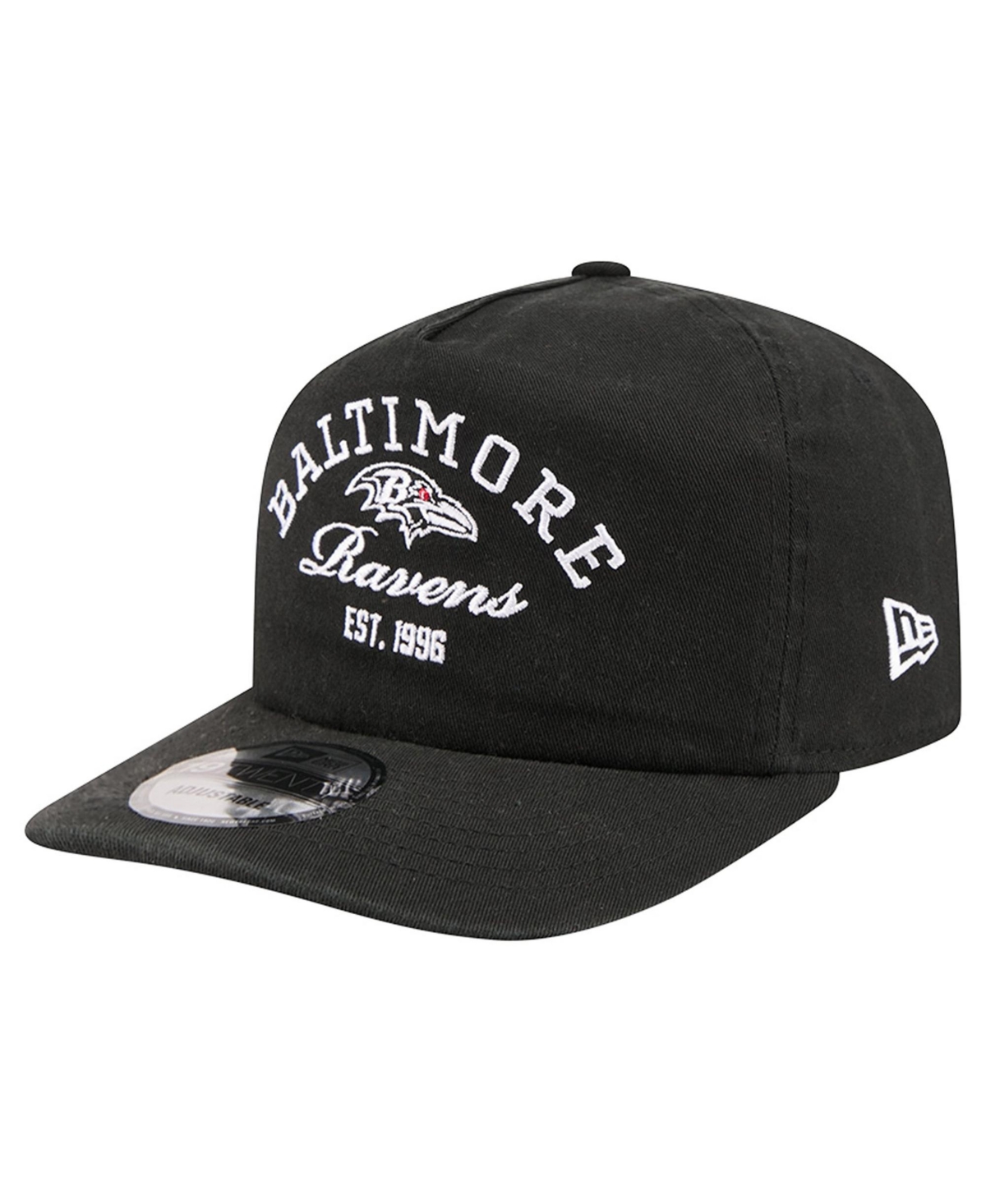 New Era Men's Black Baltimore Ravens Stacked 19TWENTY Adjustable Hat