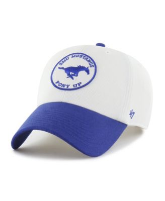 Men's and Women's '47 White/Royal SMU Mustangs Pique Patch Clean Up Adjustable Hat