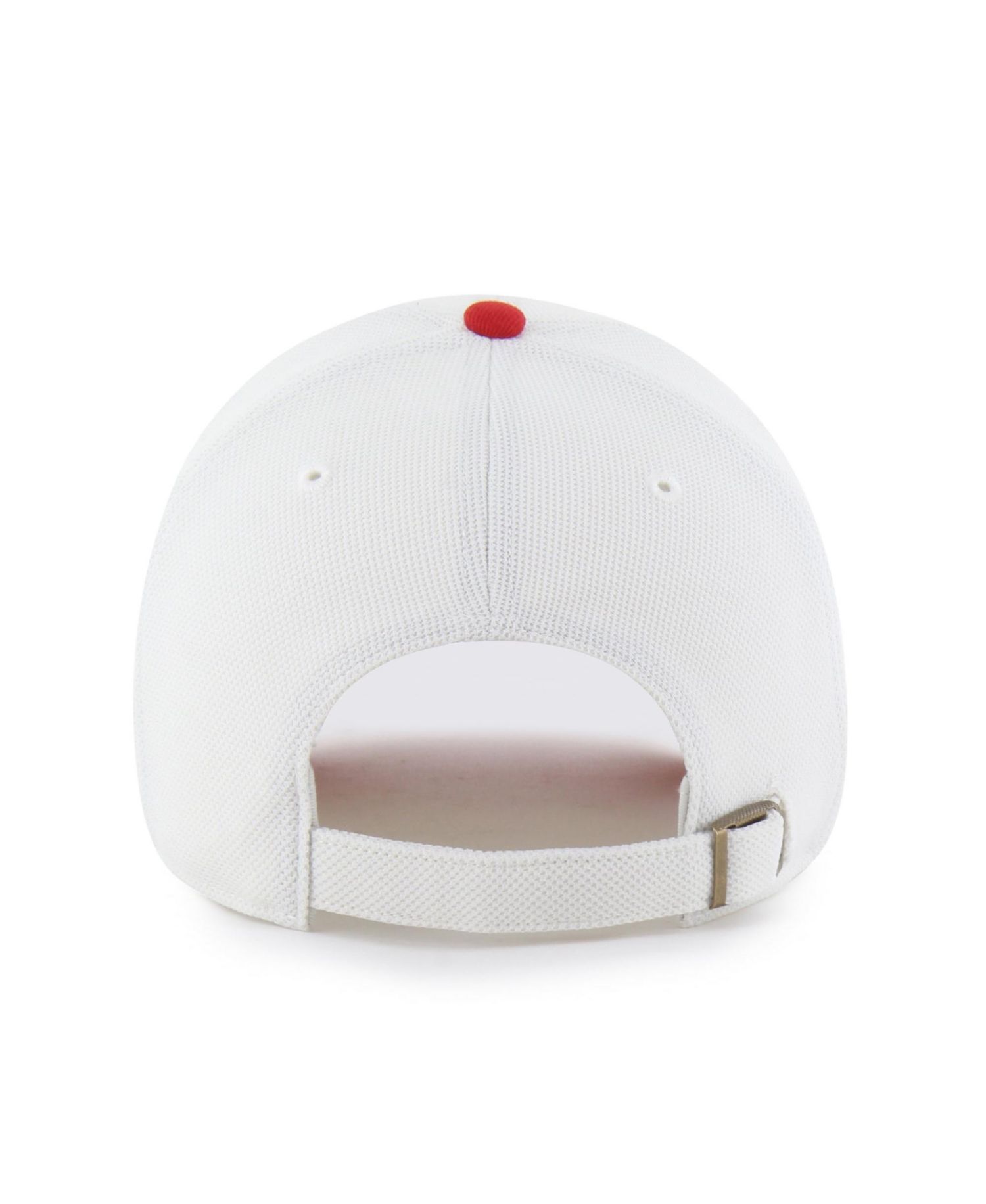 Men's and Women's '47 White/Scarlet Ohio State Buckeyes Pique Patch Clean Up Adjustable Hat