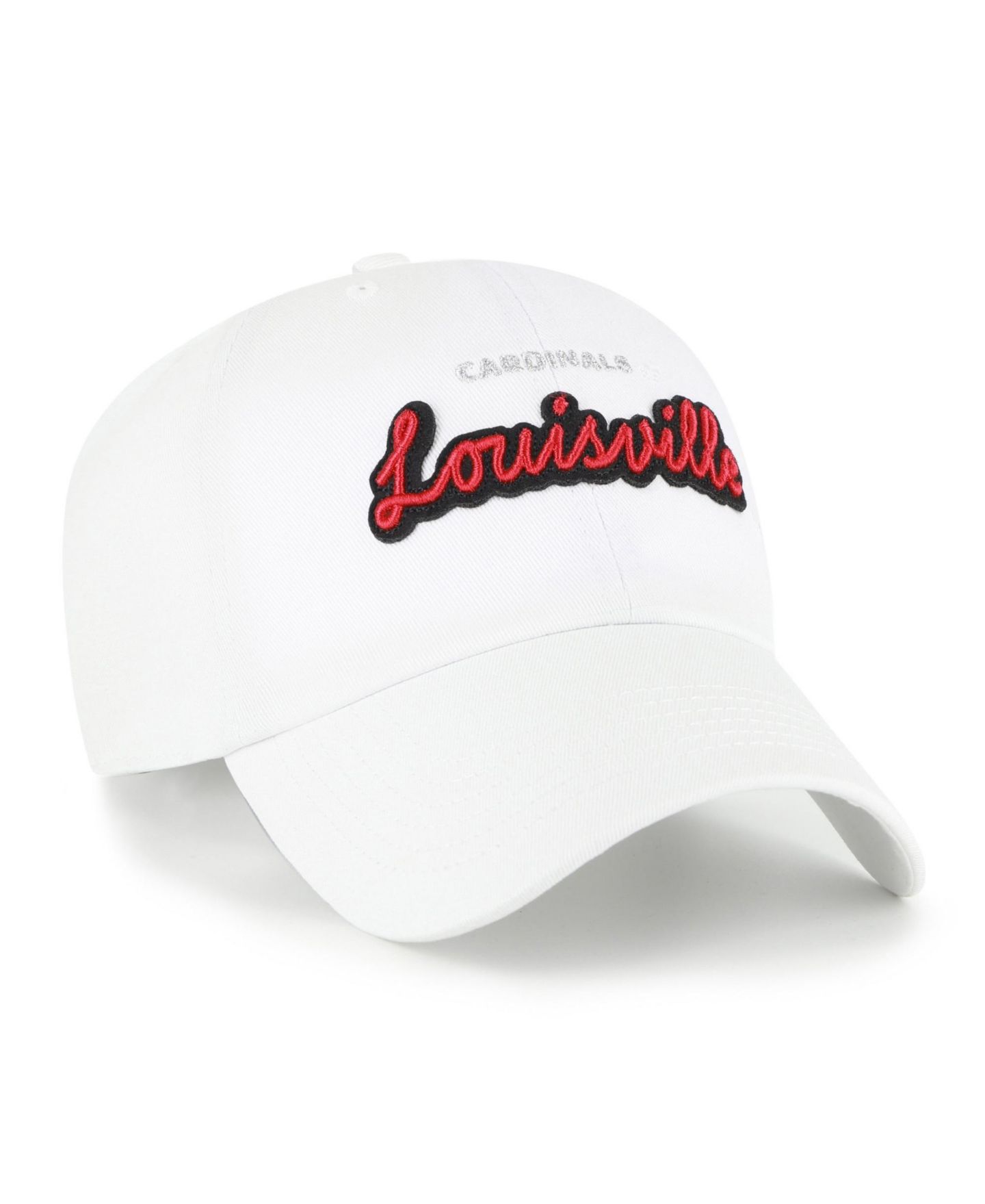 Женская кепка '47 Brand White Louisville Cardinals Trendy Script Clean Up Adjustable Hat — фото 2