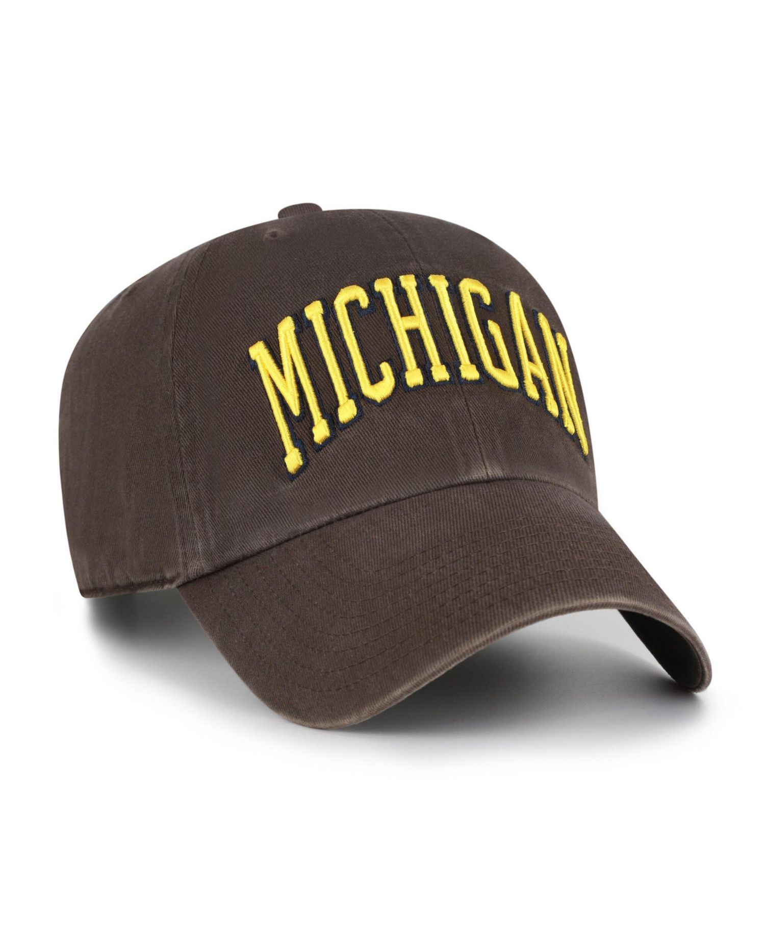 Men's '47 Brown Michigan Wolverines Vault Clean Up Adjustable Hat