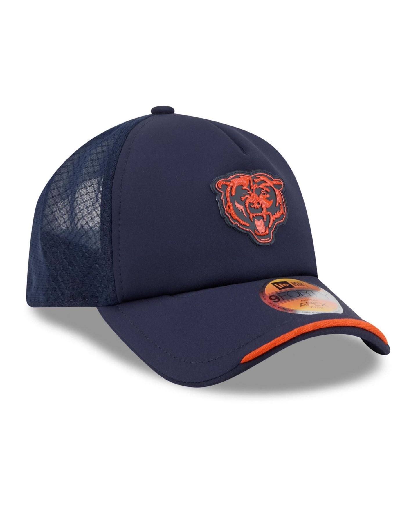Детская кепка New Era Navy Chicago Bears 2026 Sideline Apex 9FORTY Adjustable Trucker Hat — фото 3