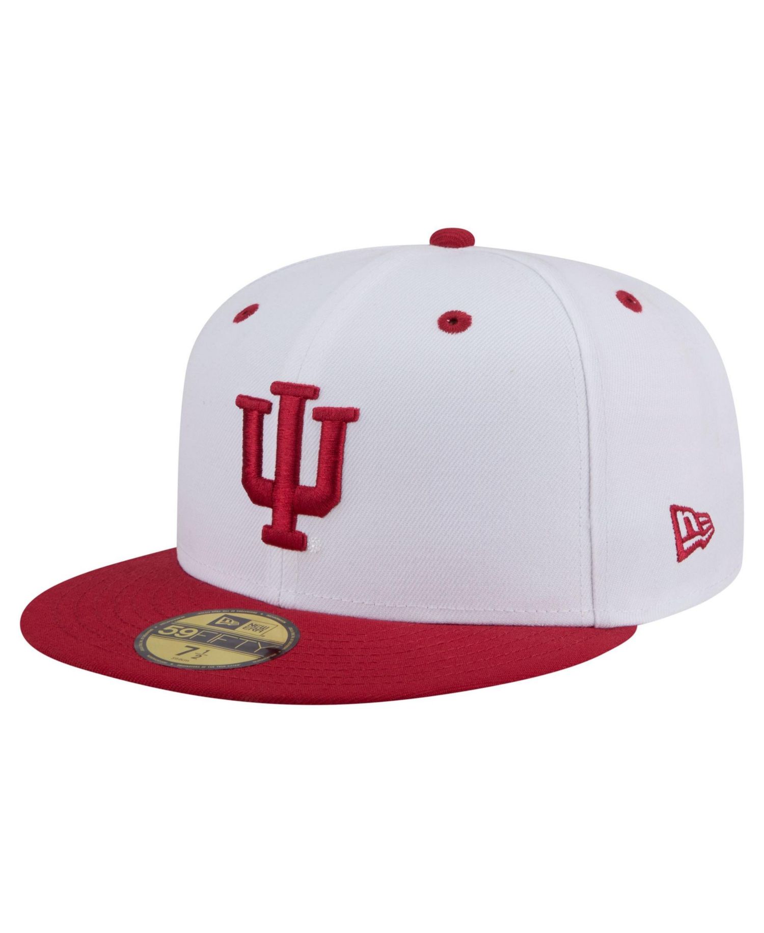 Men's White/Crimson Indiana Hoosiers On-Field Baseball Fitted Hat