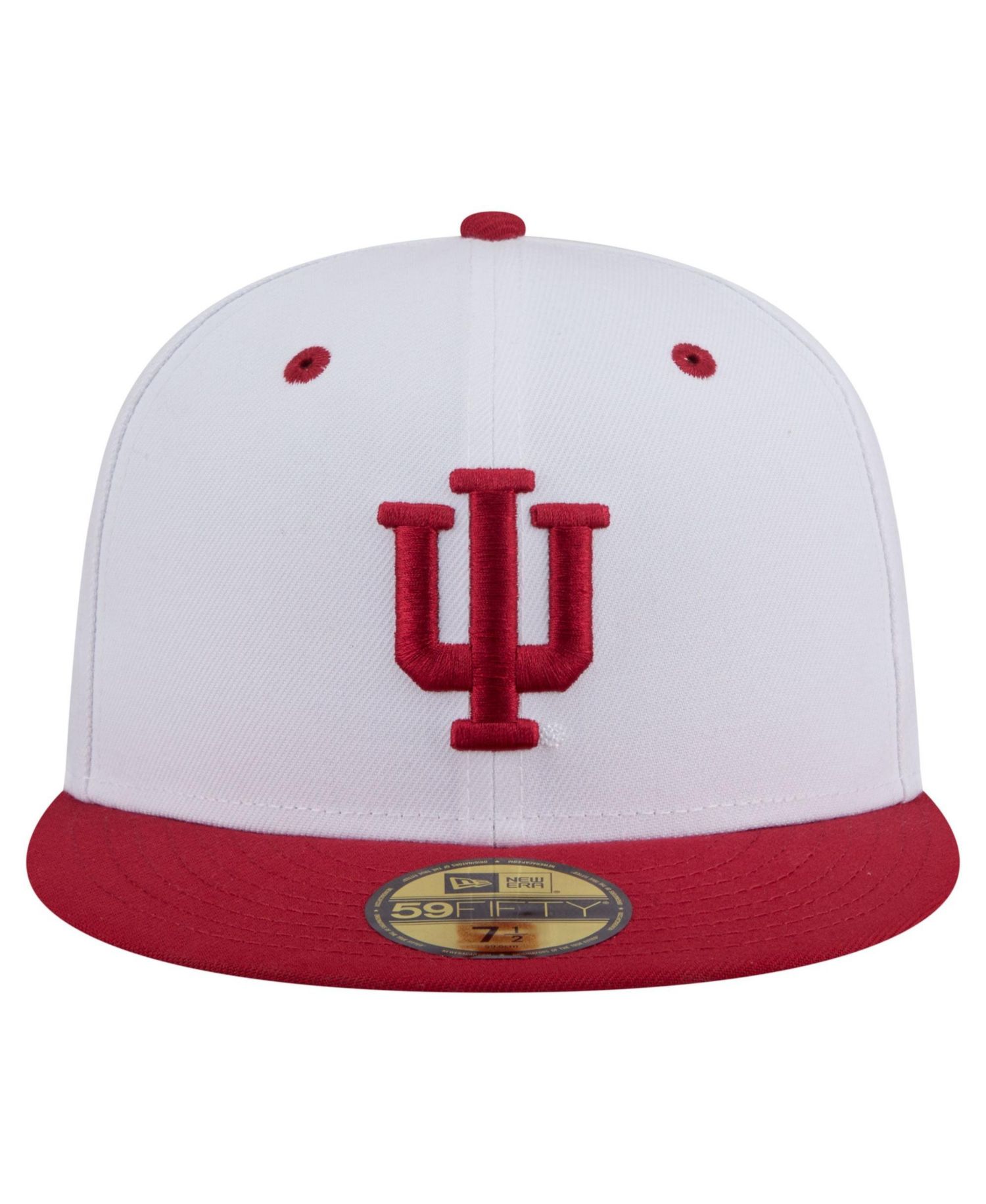 Men's White/Crimson Indiana Hoosiers On-Field Baseball Fitted Hat