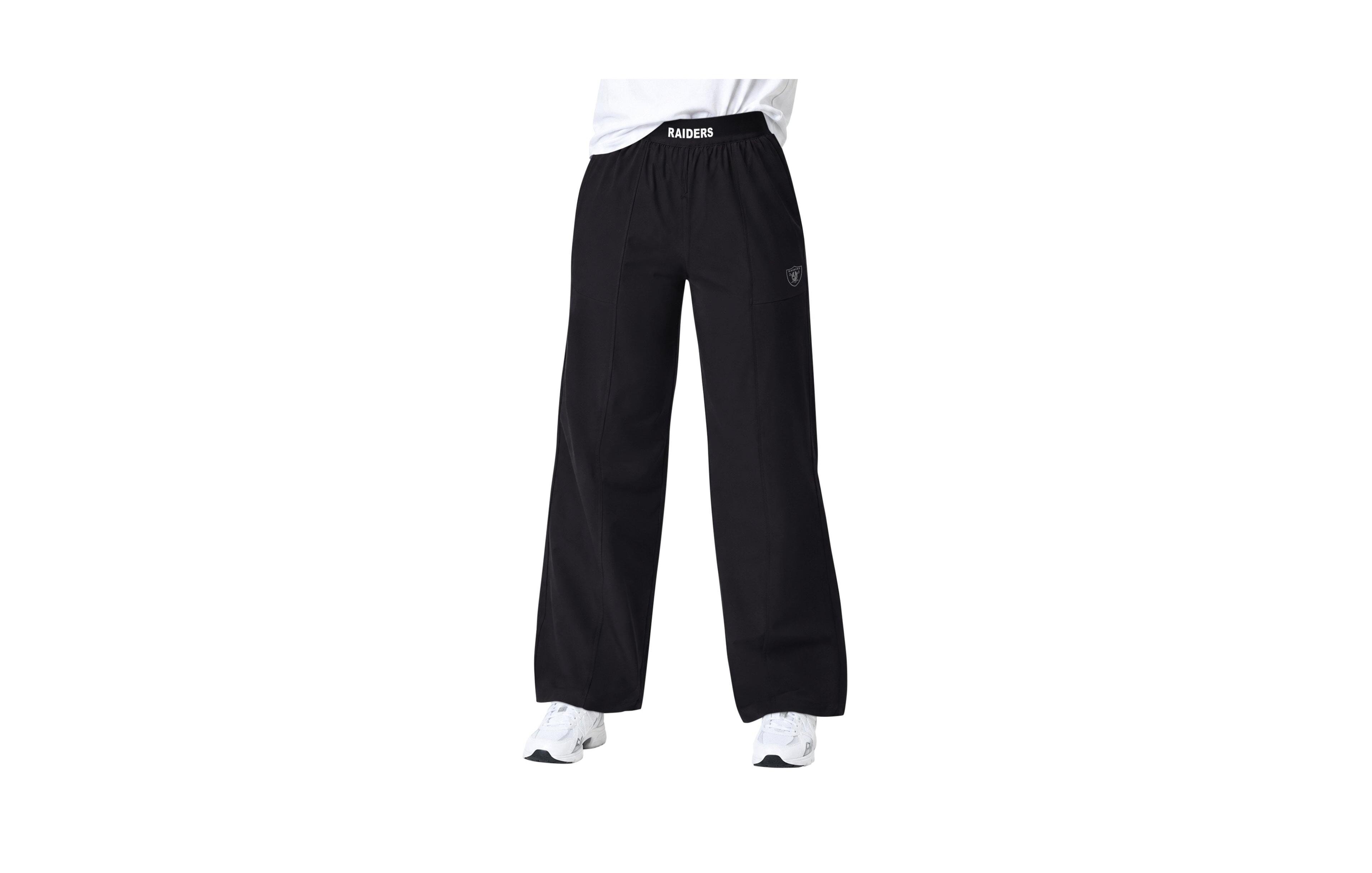 Starter Women's Black Las Vegas Raiders Athleisure Wide-Leg Trousers