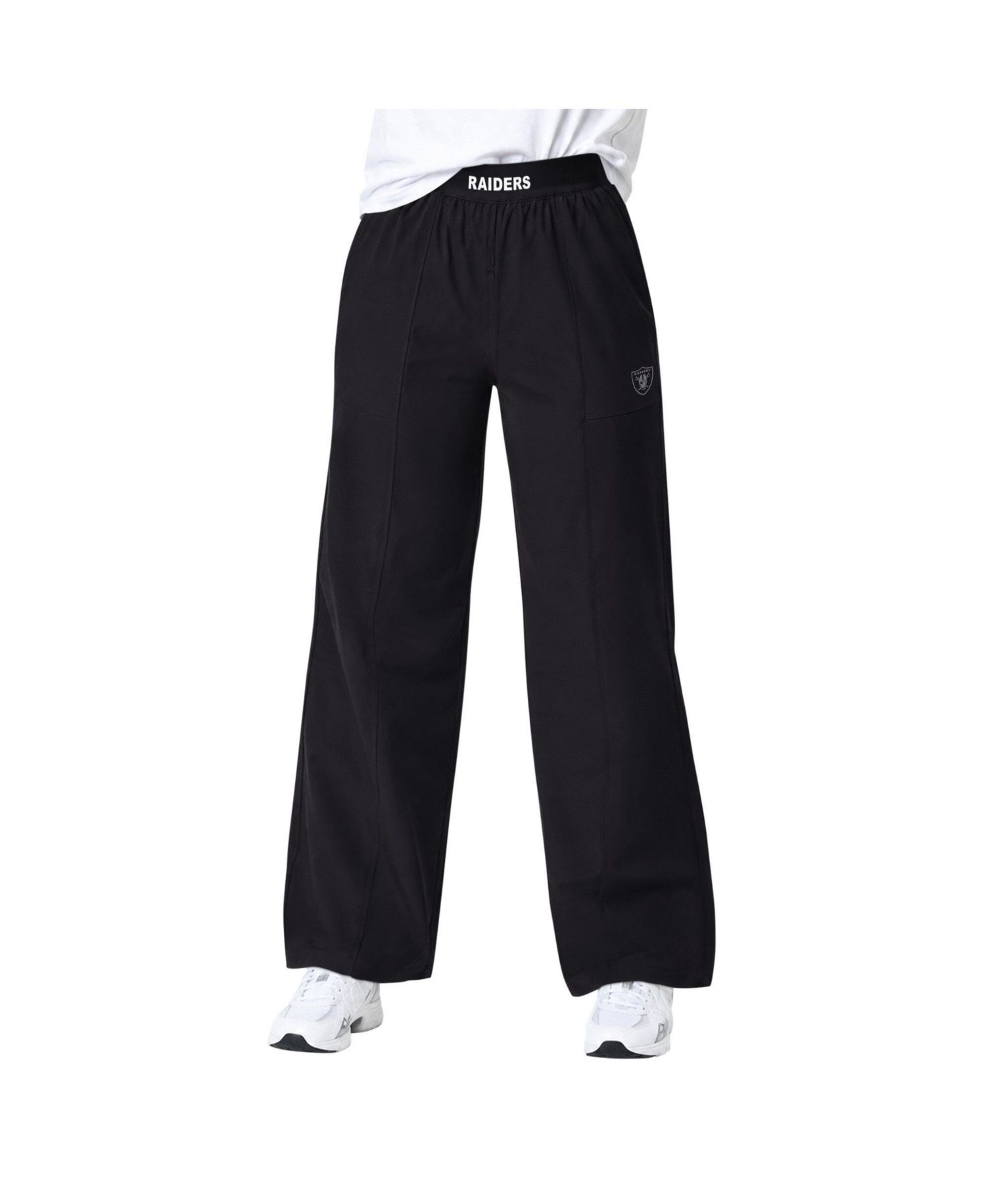 Women's Black Las Vegas Raiders Athleisure Wide-Leg Trousers