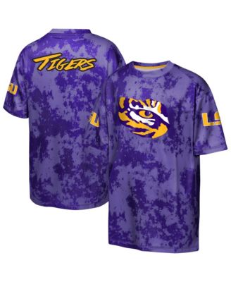 Big Boys and Girls  Purple LSU Tigers Off-Side Sublimated T-Shirt