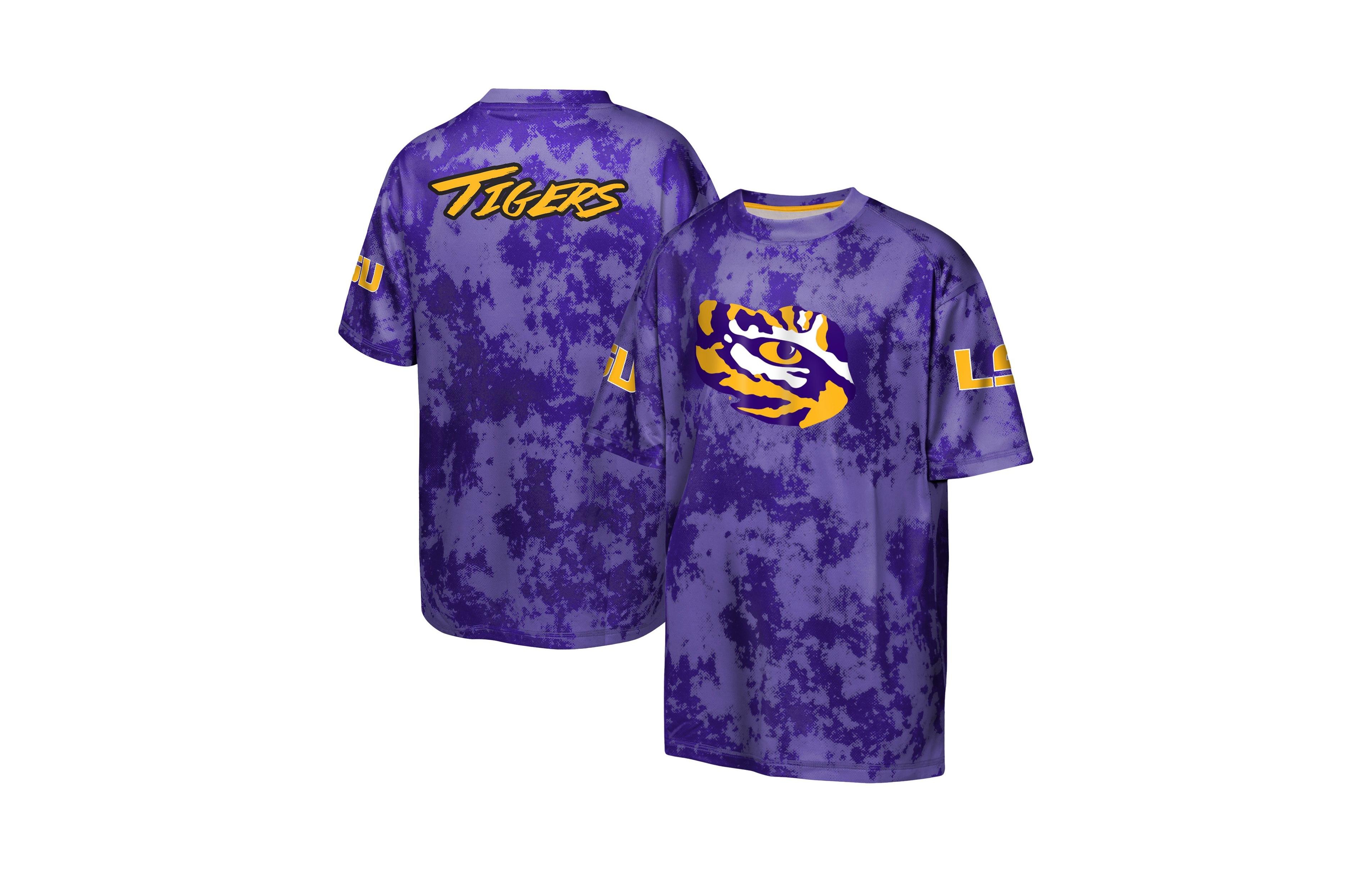 Outerstuff Big Boys and Girls Purple Lsu Tigers Off-Side Sublimated T-Shirt