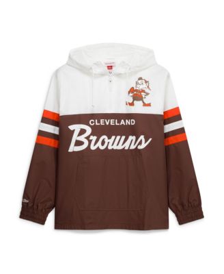 Men's  Brown Cleveland Browns Head Coach Anorak Quarter-Zip Windbreaker Jacket