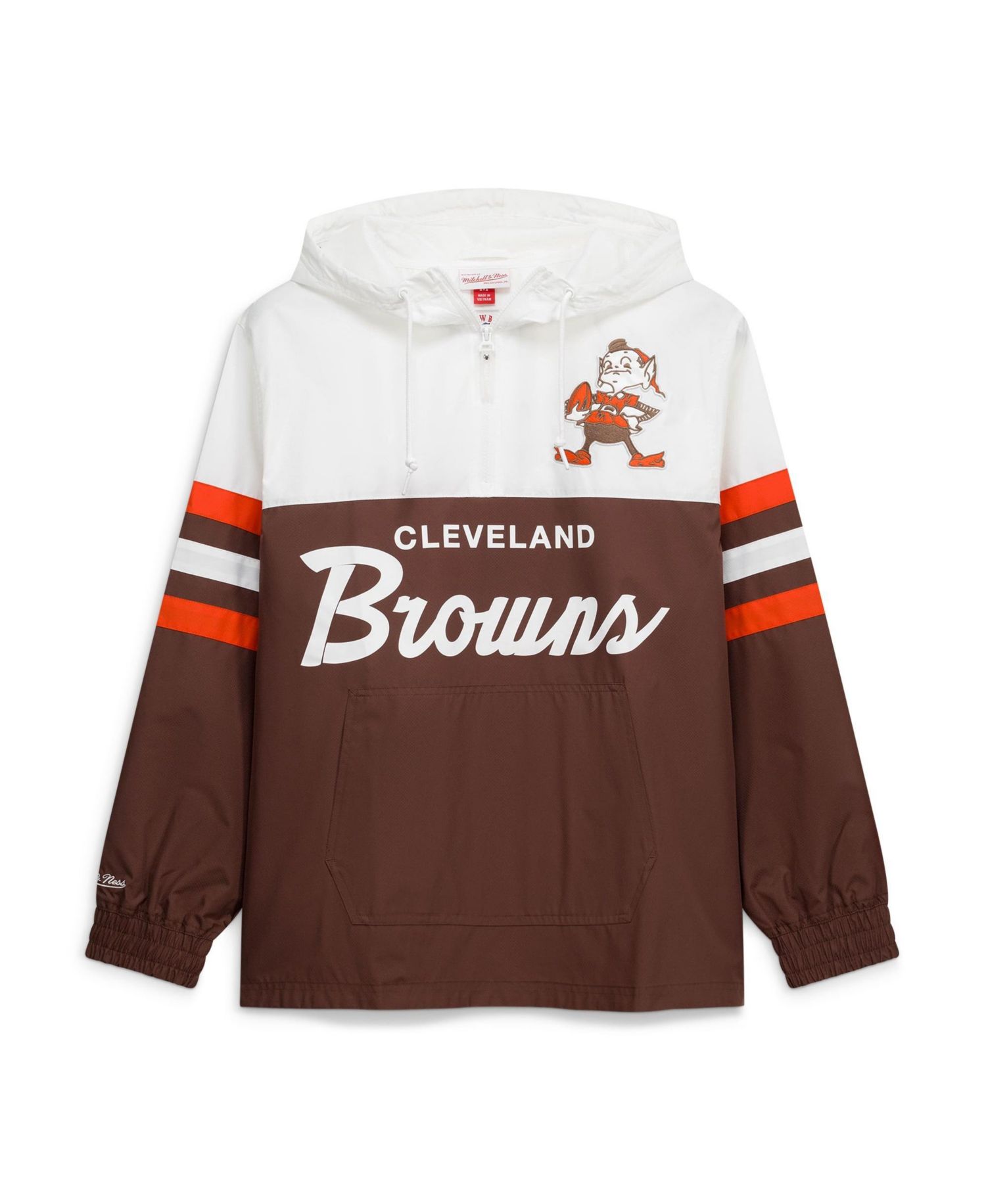 Men's Brown Cleveland Browns Head Coach Anorak Quarter-Zip Windbreaker Jacket
