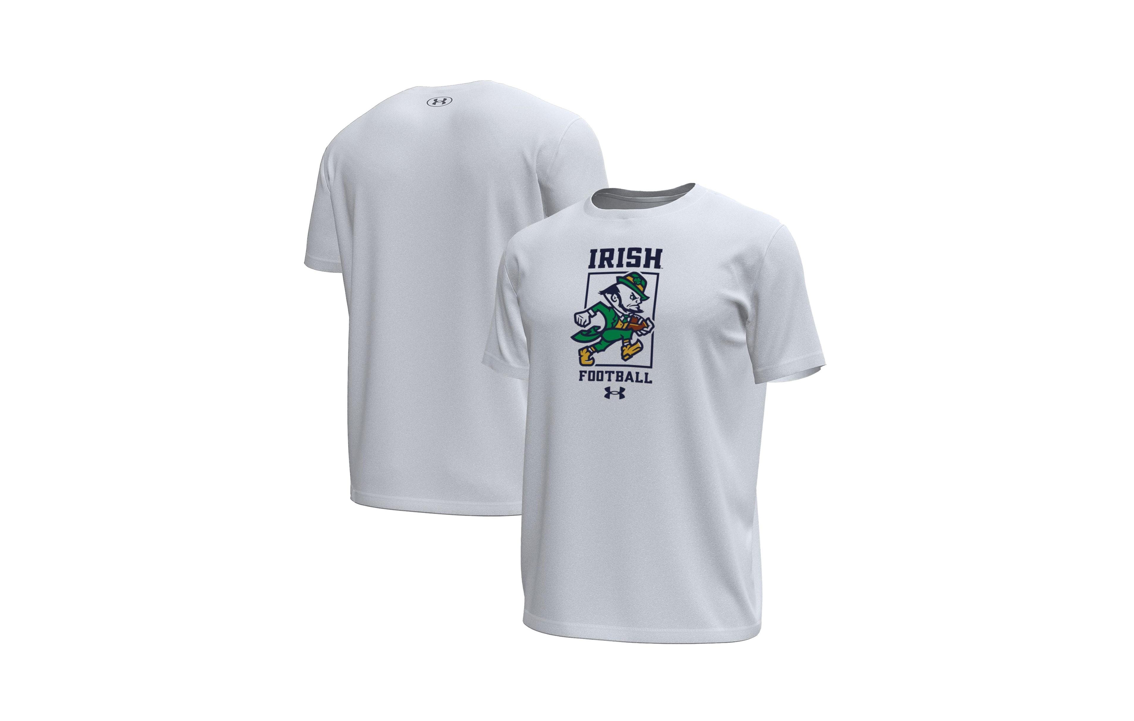 Under Armour Men's White Notre Dame Fighting Irish Sporting Leprechaun Tech Stretch T-Shirt