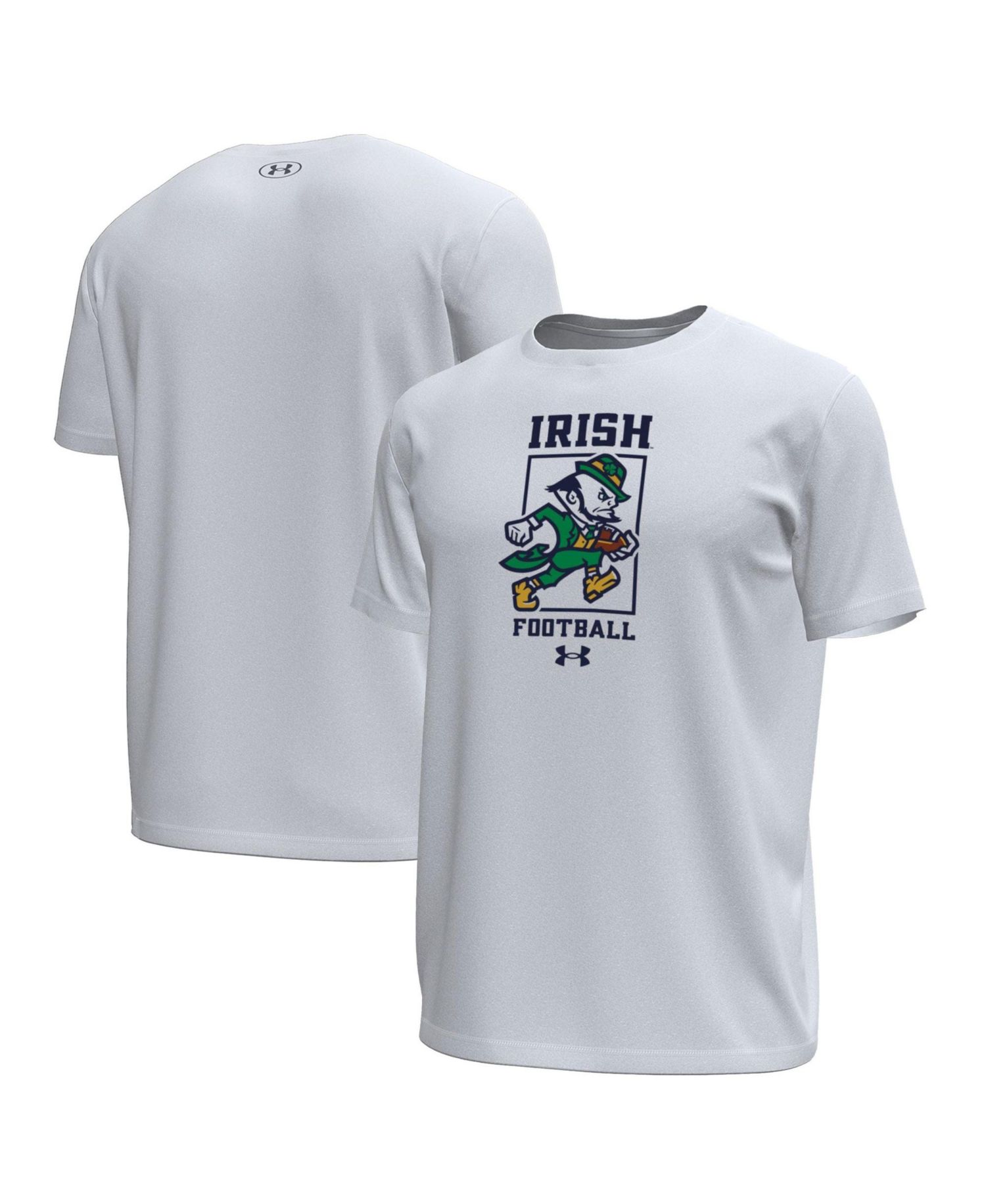 Men's White Notre Dame Fighting Irish Sporting Leprechaun Tech Stretch T-Shirt