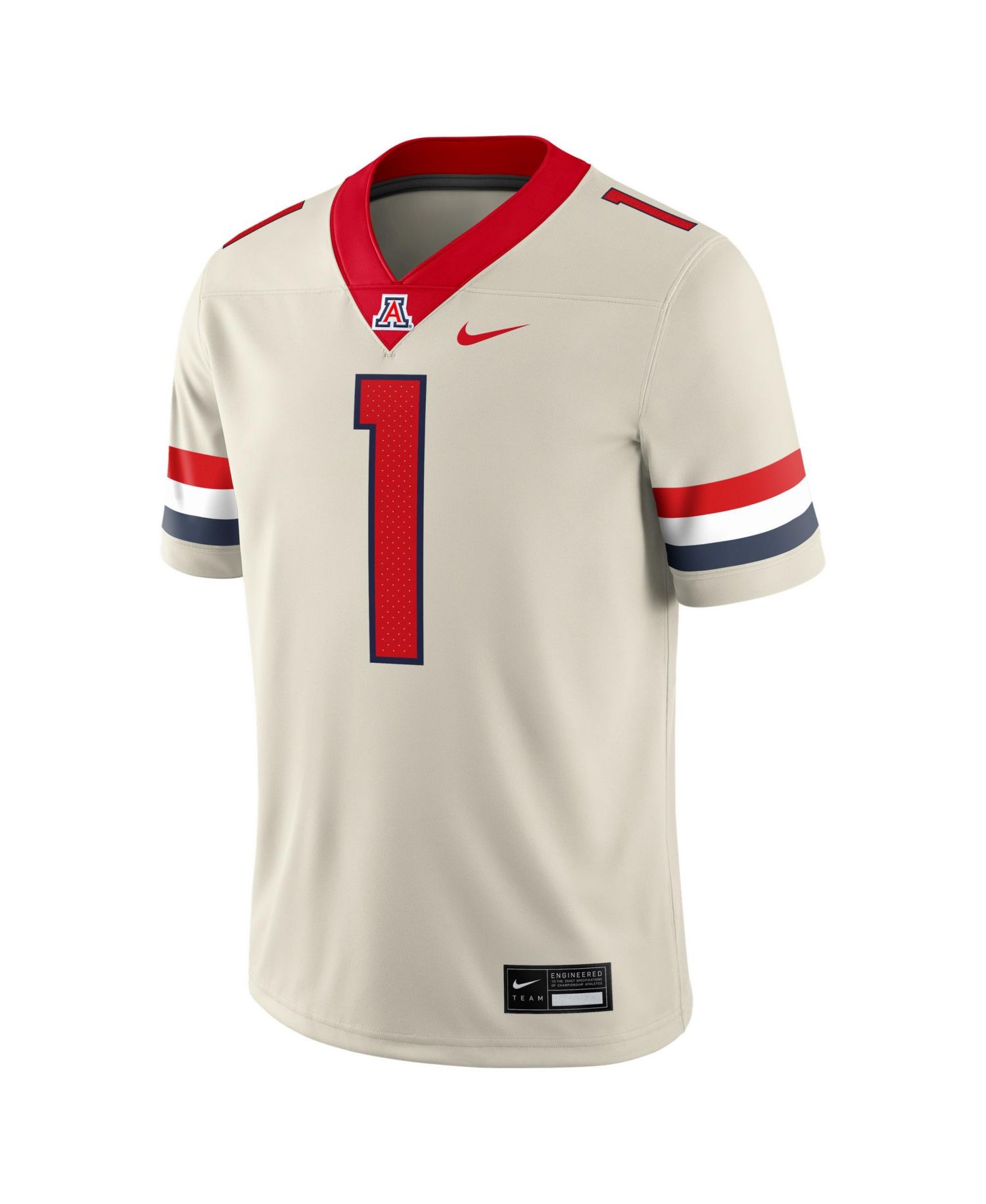 Men's #1 Cream Arizona Wildcats Alternate Game Football Jersey