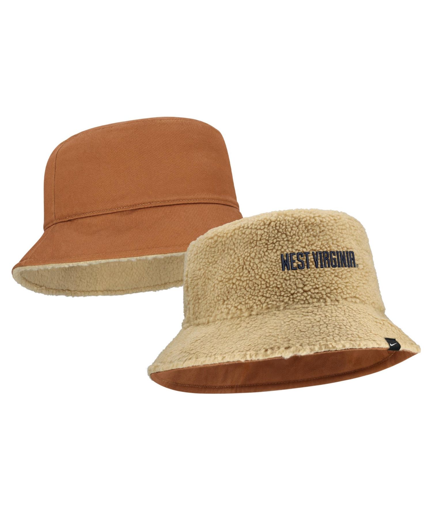 Men's and Women's Beige/Tan West Virginia Mountaineers Campus Prep Script Reversible Bucket Hat