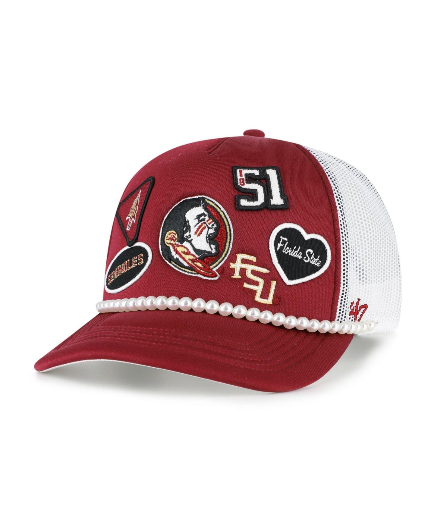 Мужская кепка '47 Brand Garnet/White Florida State Seminoles Rally On Hitch Adjustable Hat — фото 1