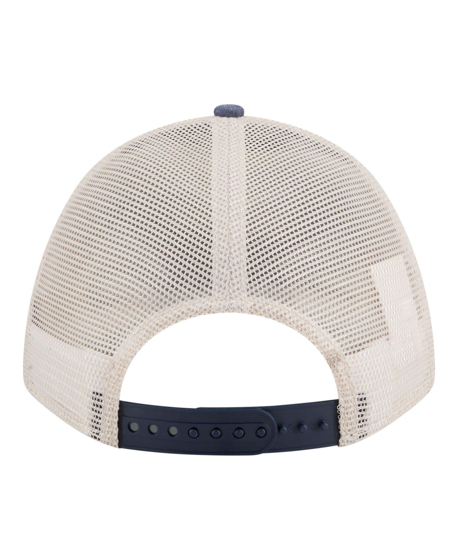 Men's Stone/Navy Michigan Wolverines Frayed Patch 9FORTY M-Crown A-Frame Trucker Adjustable Hat