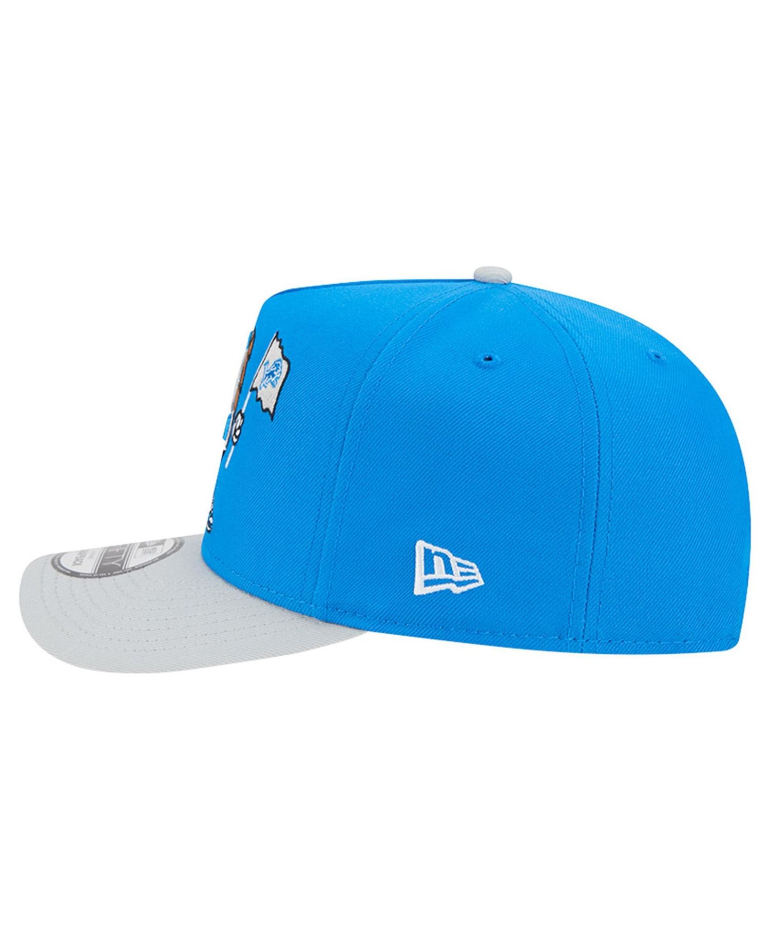 Men's Blue/Silver Detroit Lions Cartoon A-Frame 9FIFTY Snapback