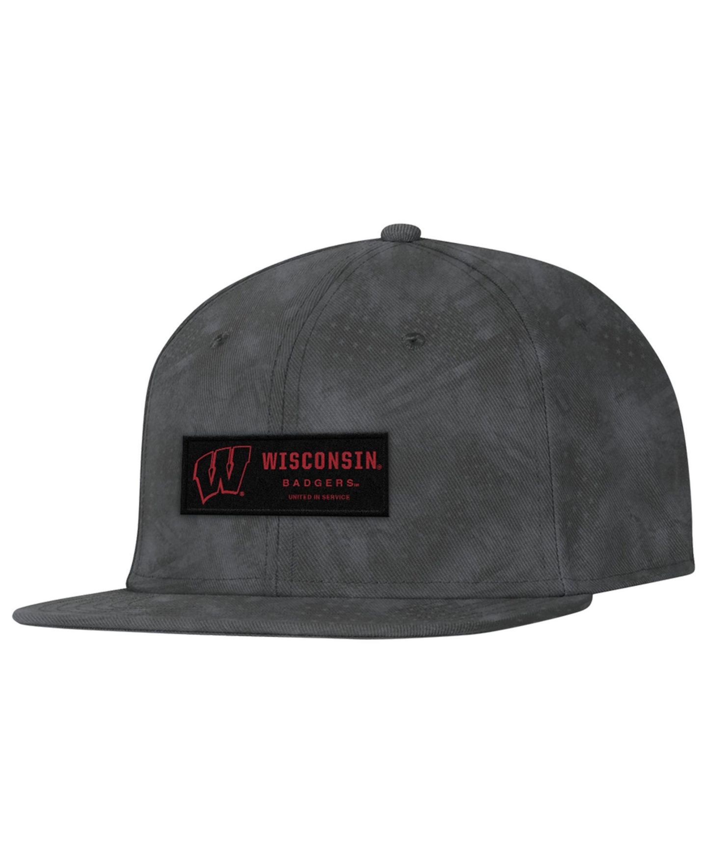 Мужская кепка Under Armour Charcoal Wisconsin Badgers Freedom Collection ArmourFuse Snapback Hat — фото 1