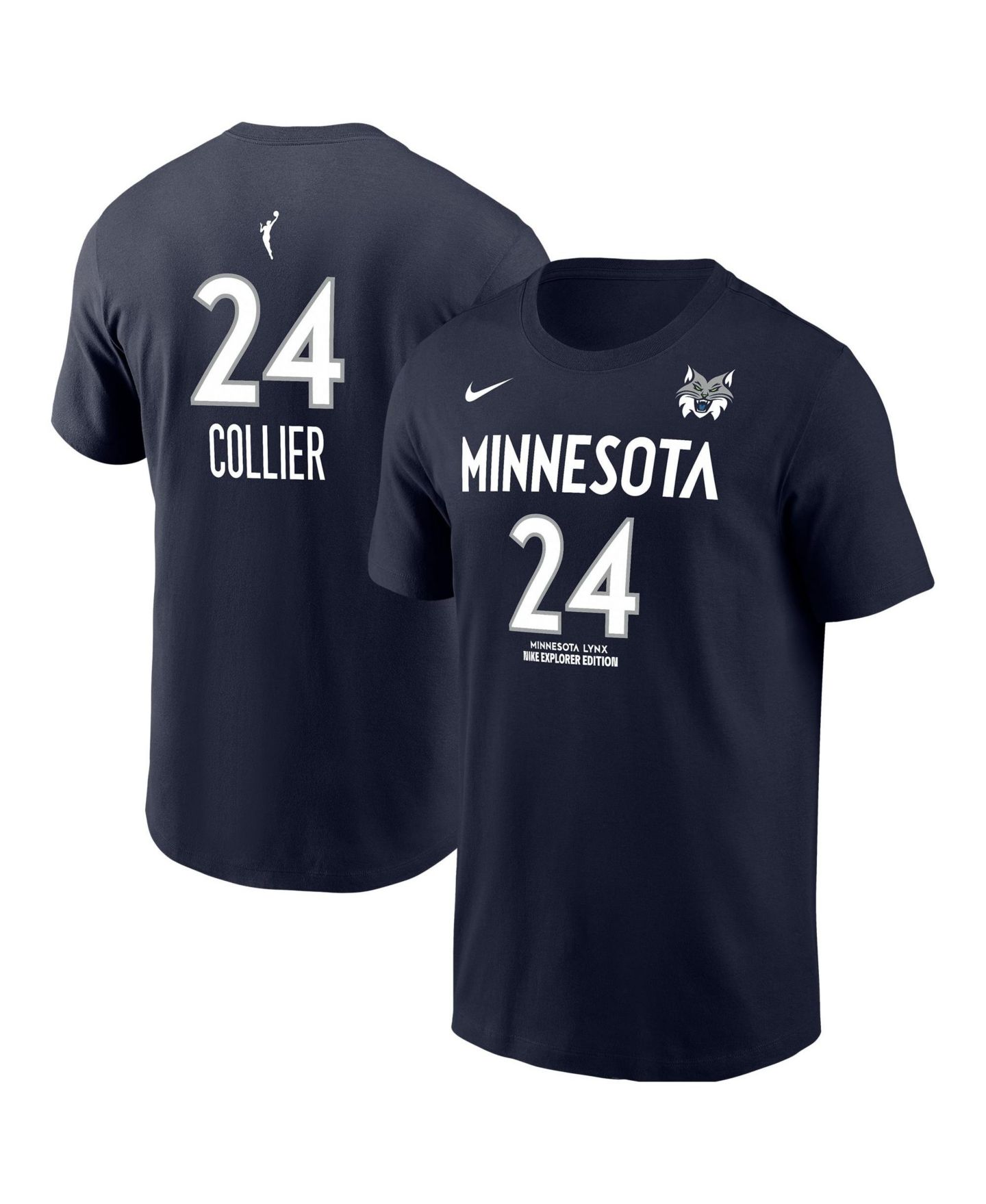 Мужская футболка Nike Napheesa Collier Navy Minnesota Lynx Explorer Edition Name & Number — фото 1