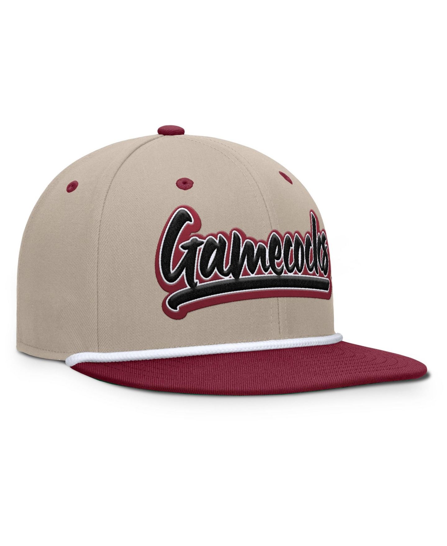 Мужская кепка Fanatics Khaki/Garnet South Carolina Gamecocks Colt Fitted Hat — фото 4