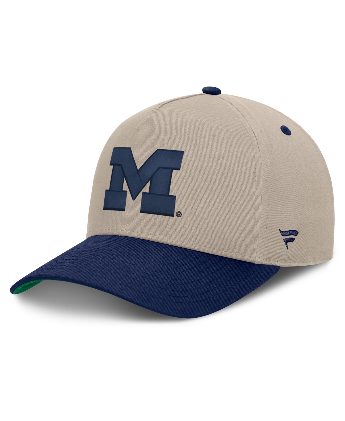Fanatics Men's Stone/Navy Michigan Wolverines Veteran Two-Tone Adjustable Hat