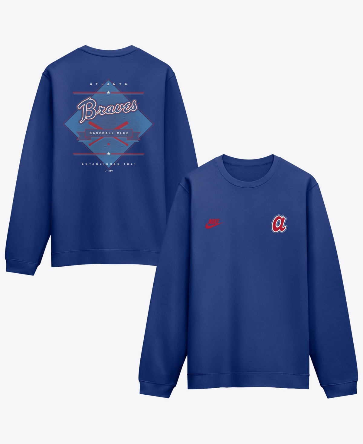 Nike Men's Royal Atlanta Braves Cooperstown Diamond Sweatshirt