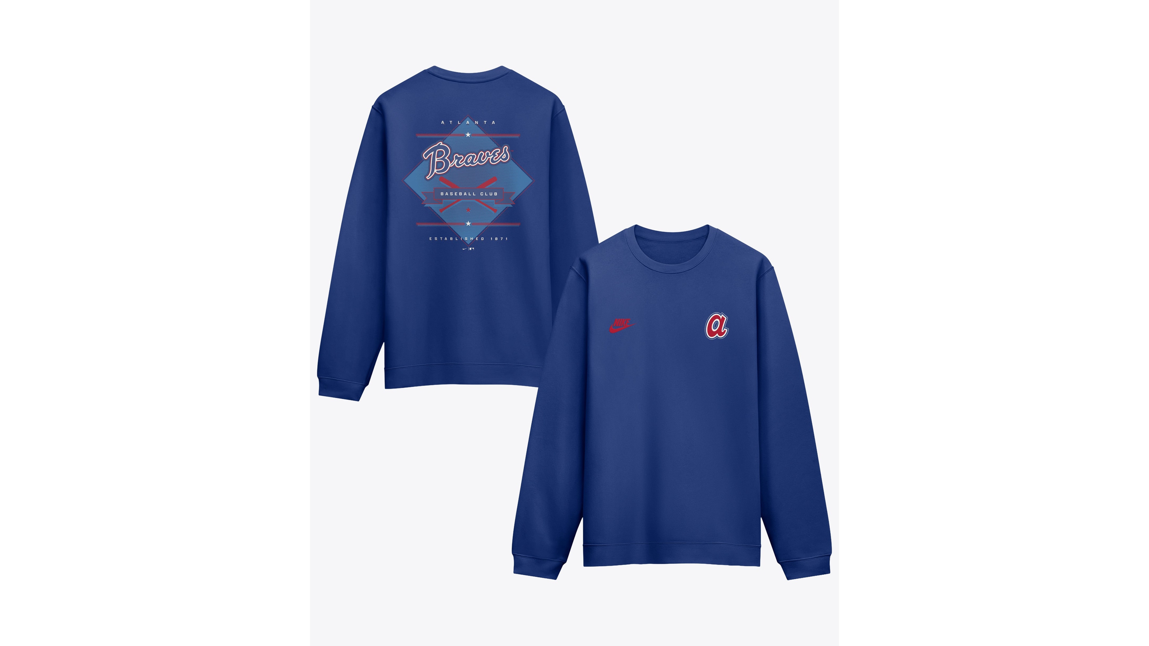Nike Men's Royal Atlanta Braves Cooperstown Diamond Sweatshirt