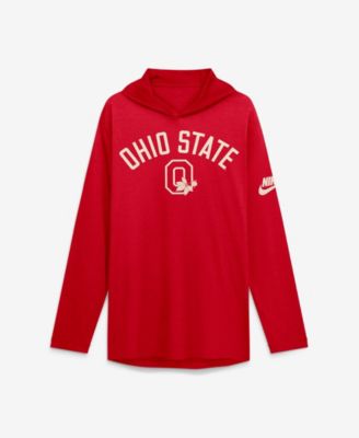 Men's Nike  Scarlet Ohio State Buckeyes Legacy Arch Tri-Blend Long Sleeve Hooded T-Shirt