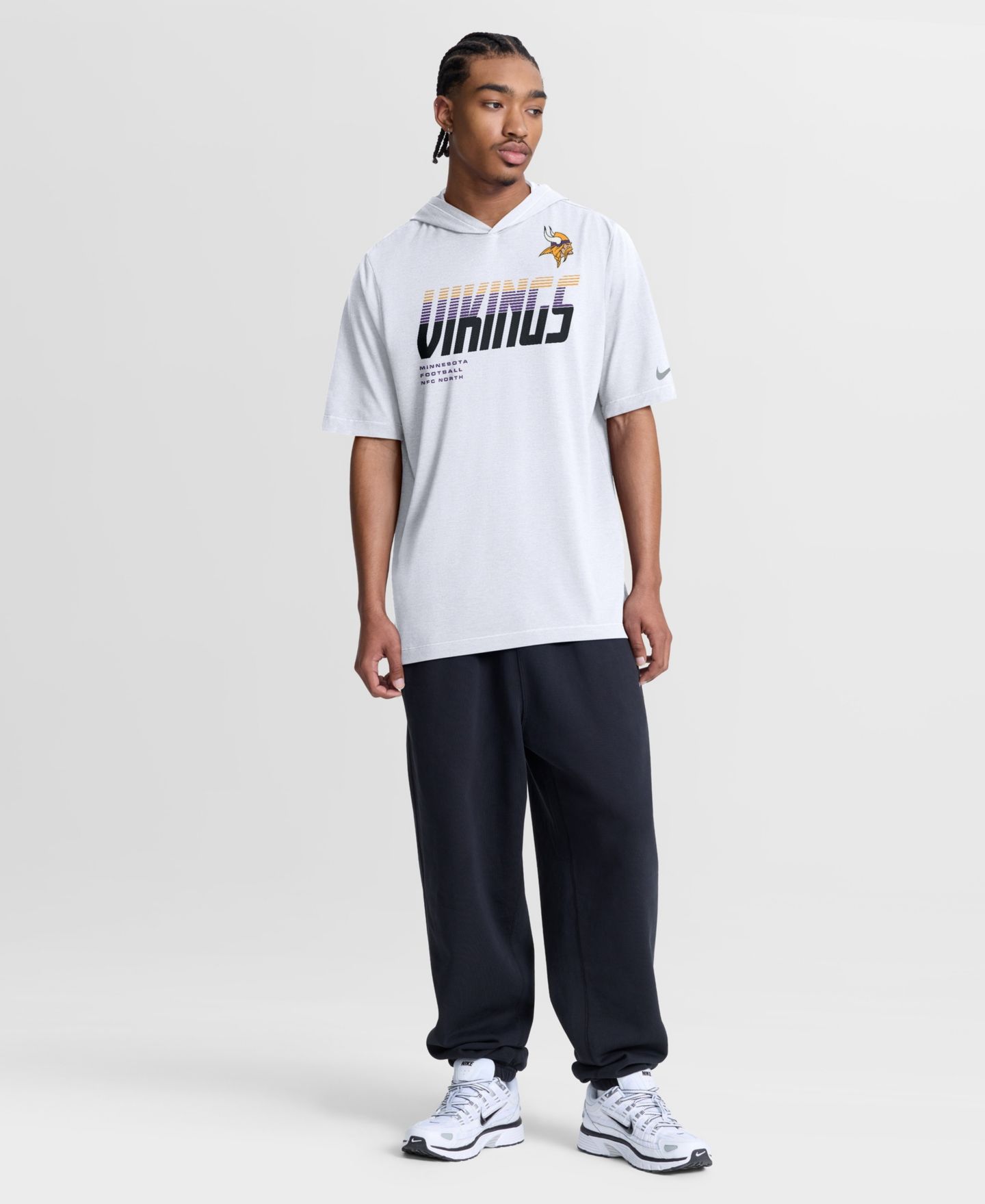 Мужская футболка Nike White Minnesota Vikings Tri-Blend Hooded — фото 4