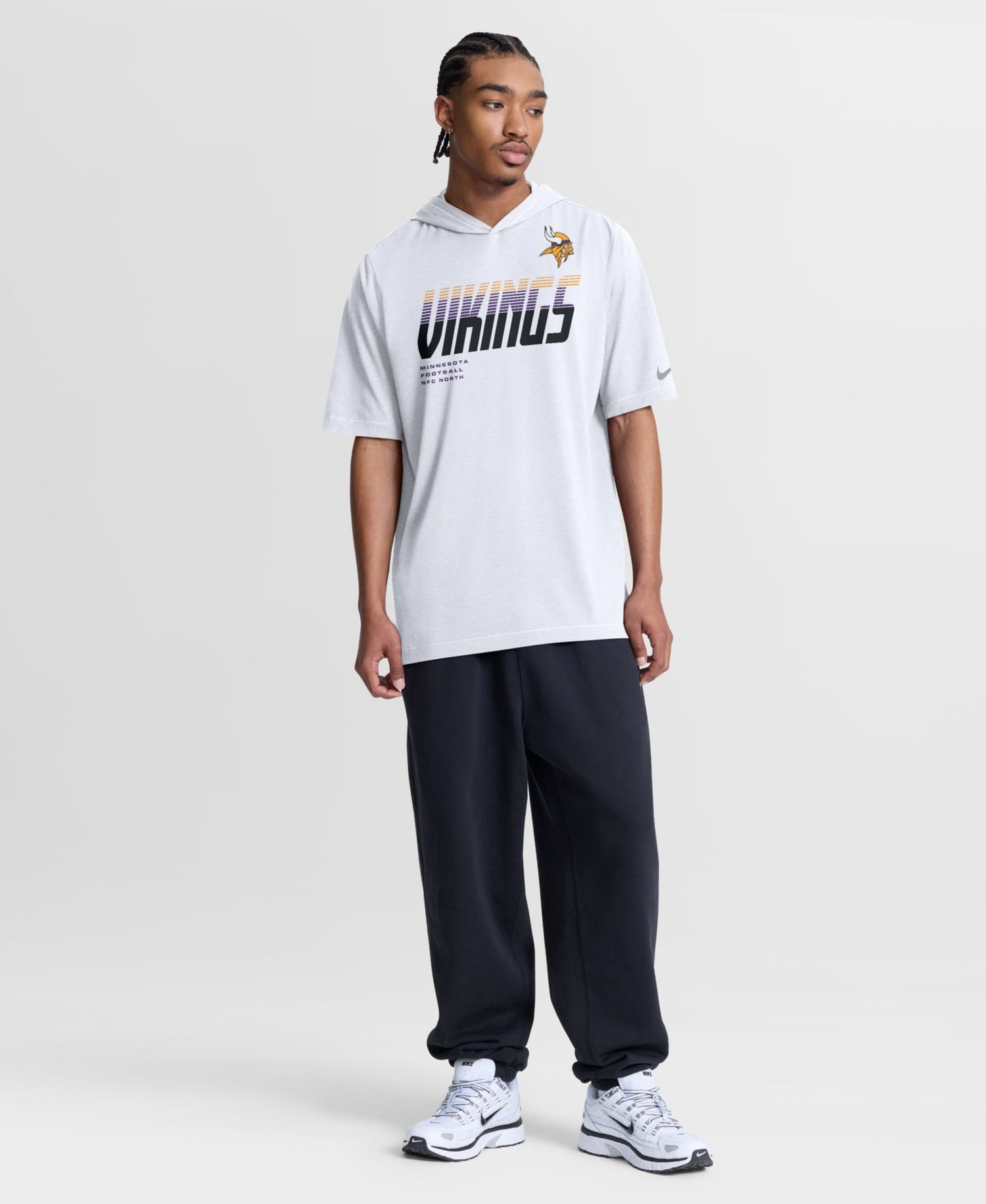 Men's White Minnesota Vikings Tri-Blend Hooded T-Shirt