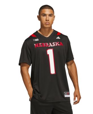 Men's #1 Black Nebraska Huskers Our Red Burns Brighter Premier Strategy Jersey