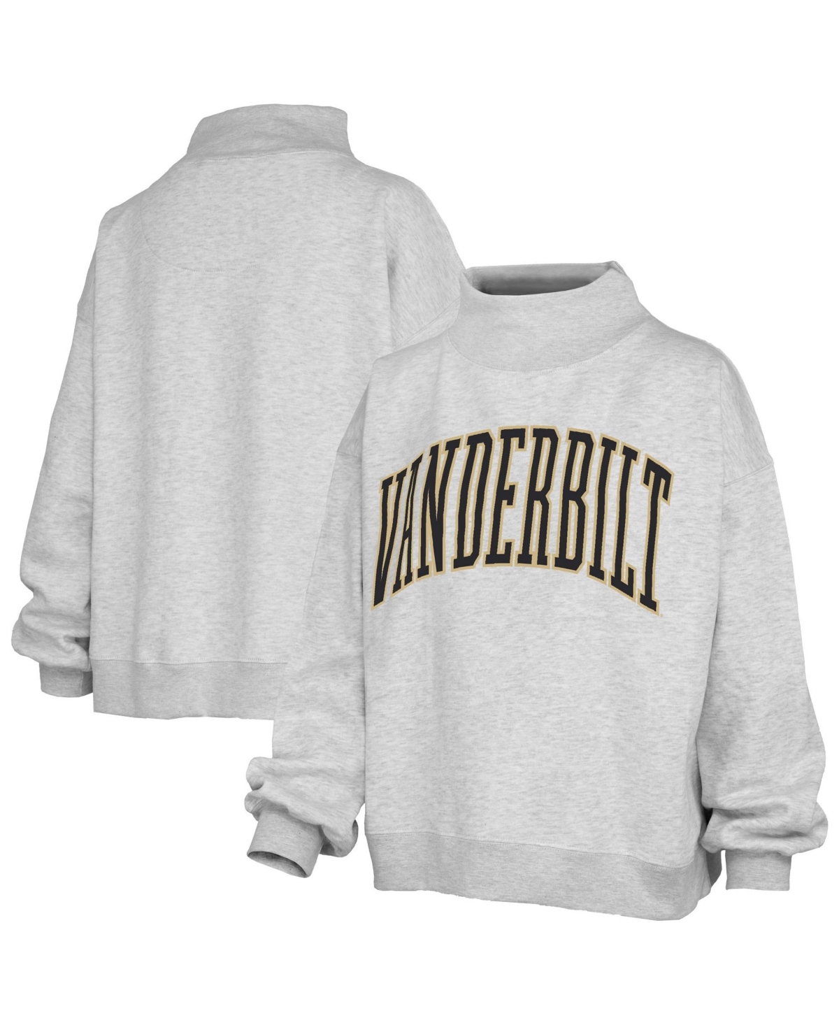 Pressbox Women's Gray Vanderbilt Commodores Oversized Nelson Mock Neck Sweatshirt