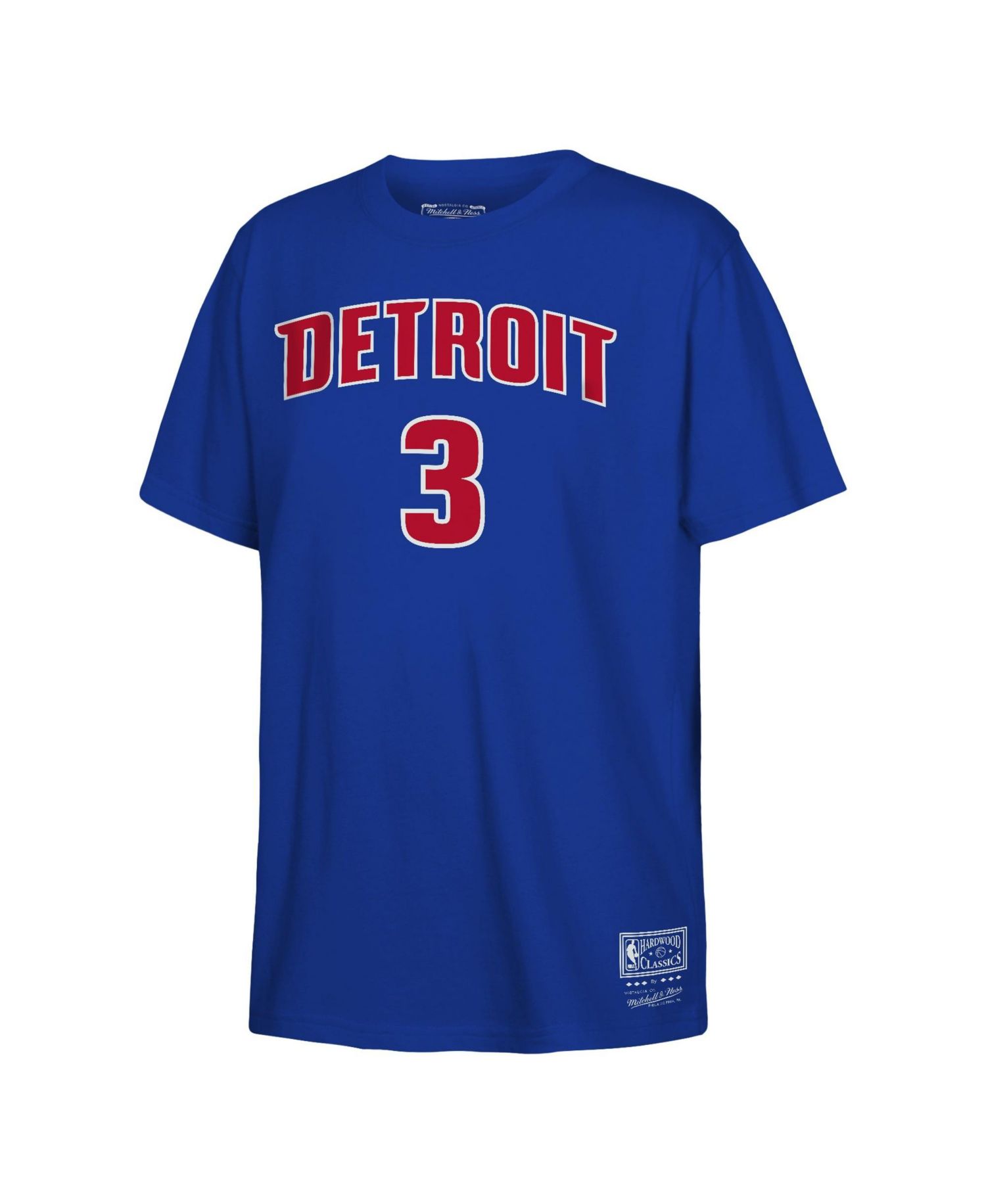 Big Boys and Girls Ben Wallace Blue Detroit Pistons Hardwood Classics Name & Number T-Shirt
