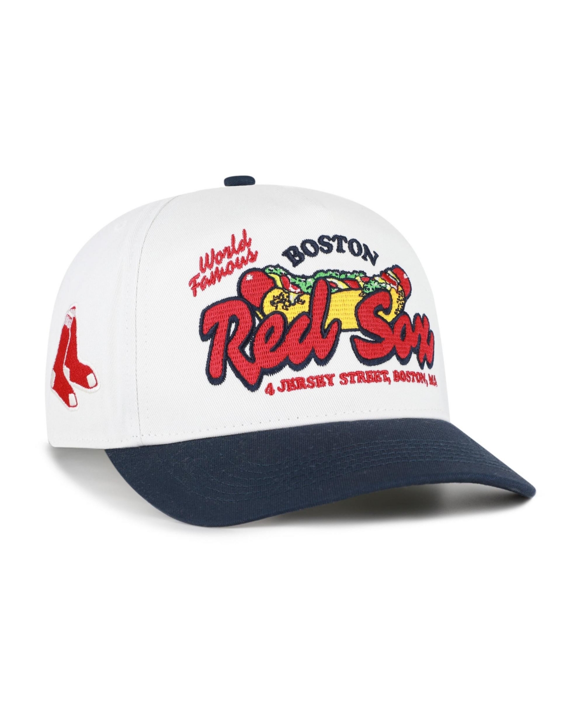 '47 Brand Men's White/Navy Boston Red Sox Glizzy Collection Hitch Adjustable Hat - White, Navy