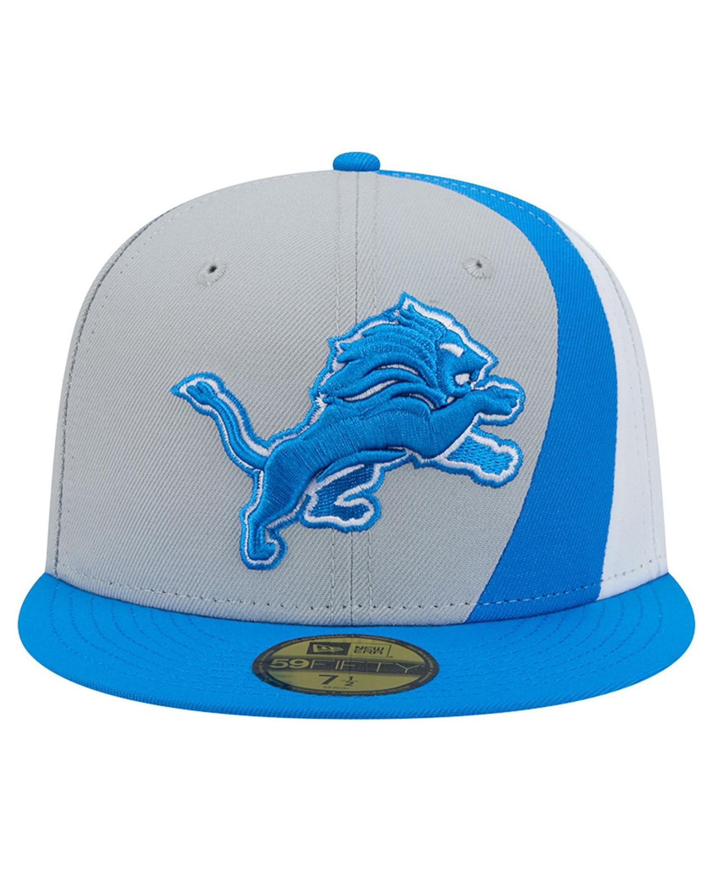 Мужская кепка New Era Silver/Blue Detroit Lions Shock 59FIFTY Fitted Hat — фото 4