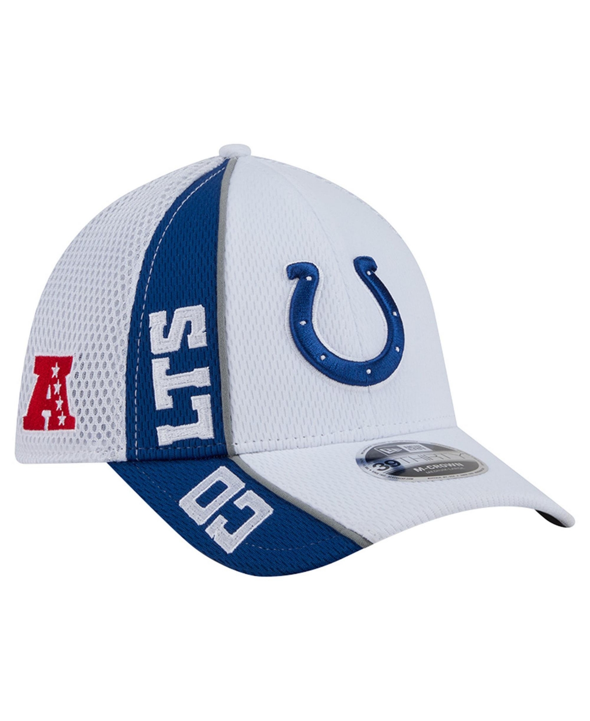 New Era Men's White/Royal Indianapolis Colts Dash 39THIRTY M-Crown Flex Hat - White, Royal