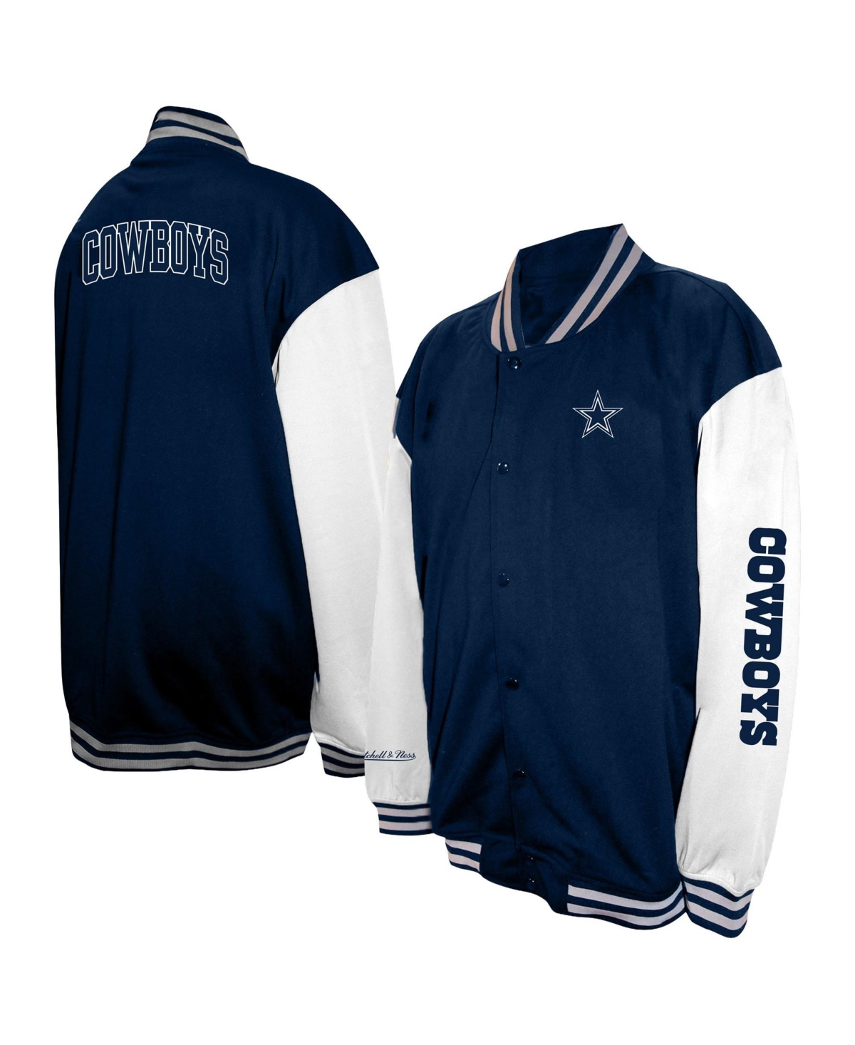 Profile Men's Navy Dallas Cowboys Big & Tall Full-snap Varsity Jacket In Blue