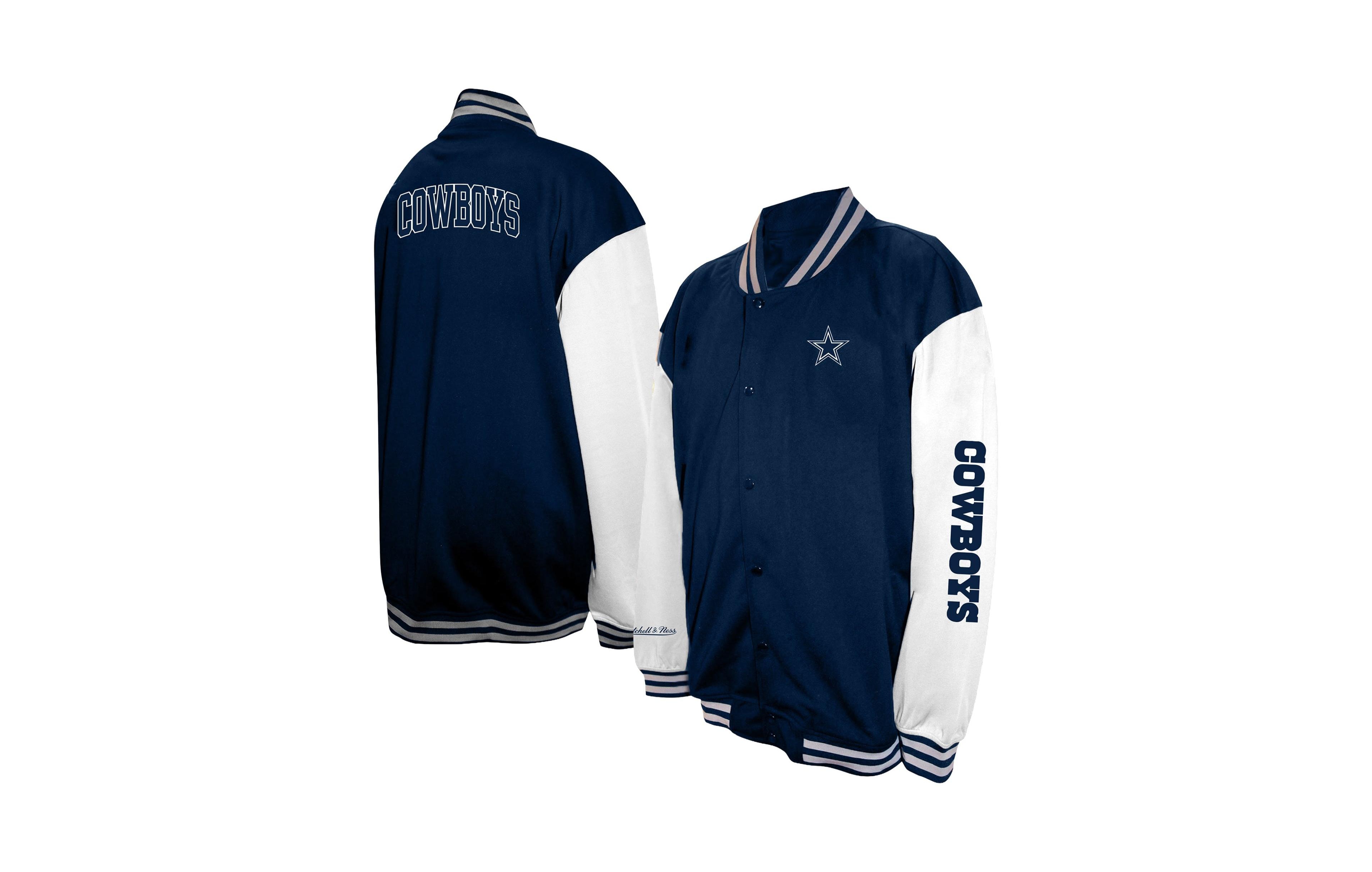 Profile Men's Navy Dallas Cowboys Big & Tall Full-Snap Varsity Jacket