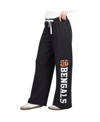 Women's Black Cincinnati Bengals Field Wide Leg Sweatpants