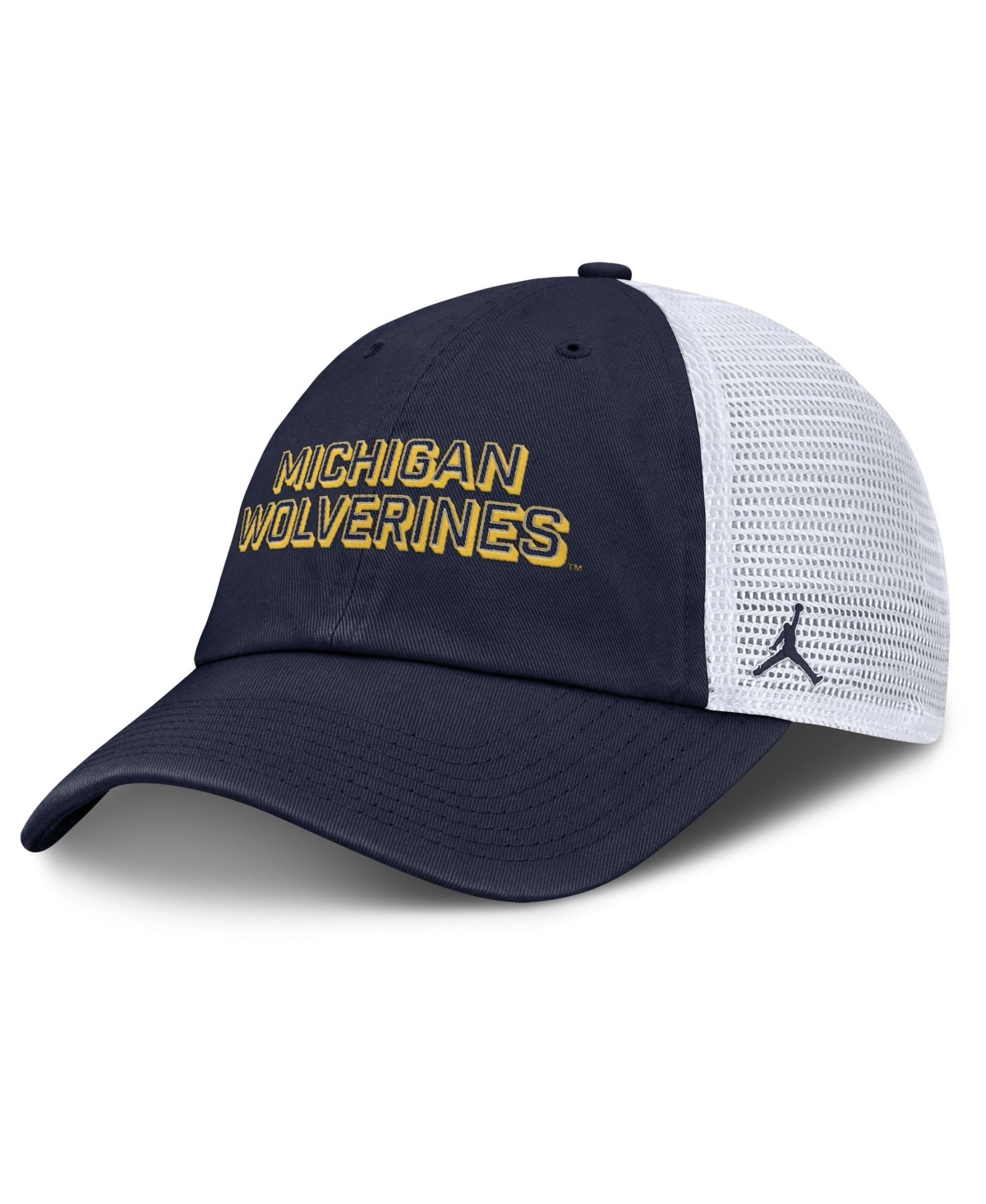 Jordan Men's Navy Michigan Wolverines 2025 Gameday On-Field Club Adjustable Trucker Hat